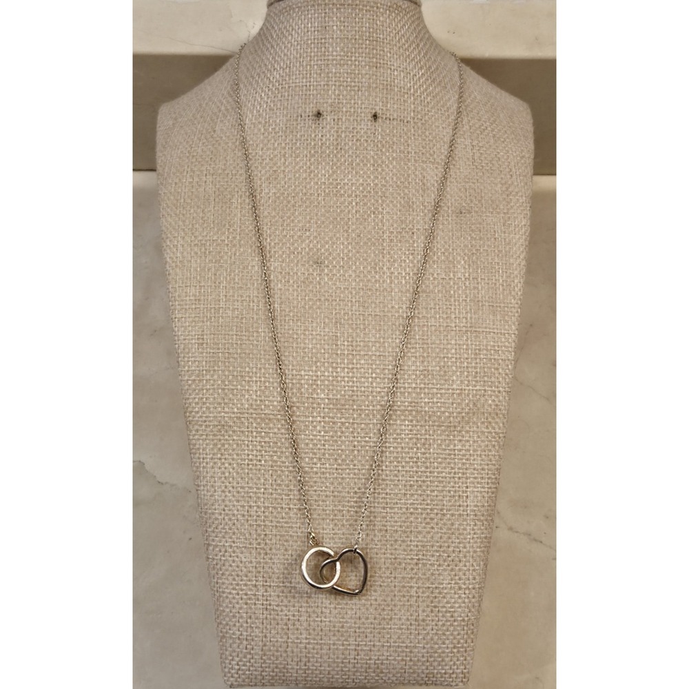Vintage Sterling Silver Open Heart Love Necklace Adjustable 19.5-21.5"